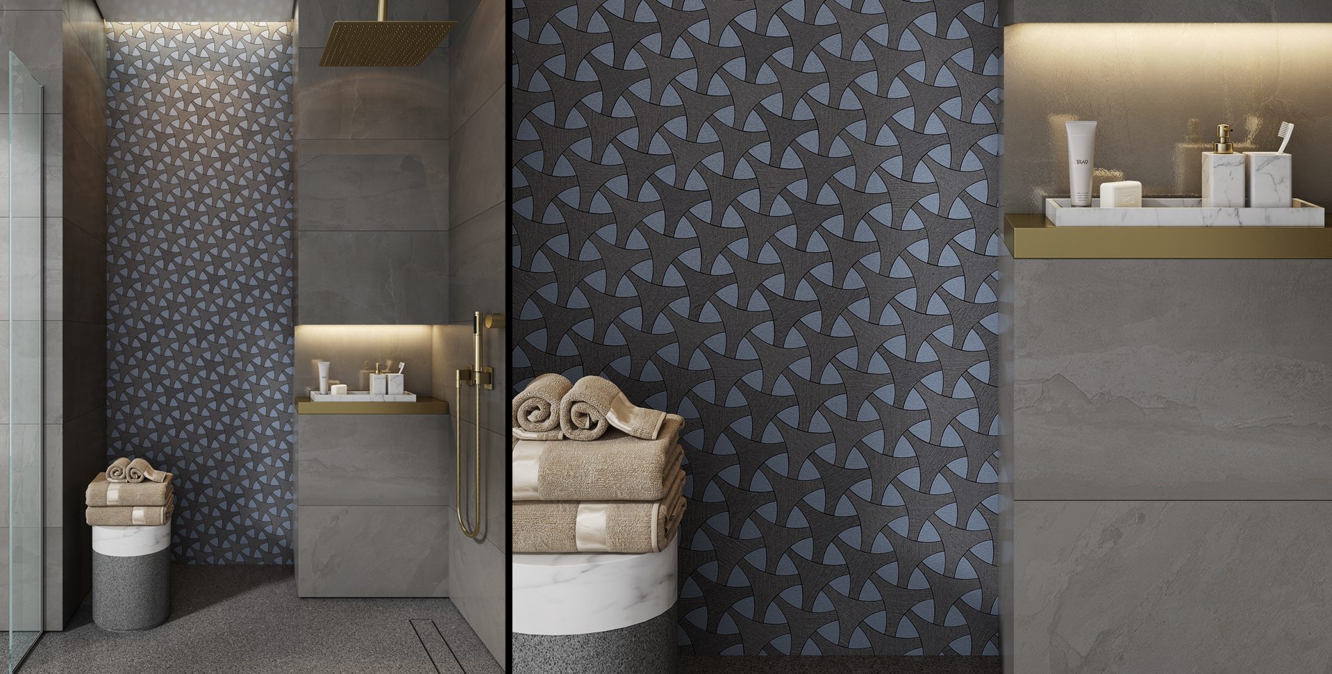 Product Visualization: Wall Covering by Milstone, Bathroom design